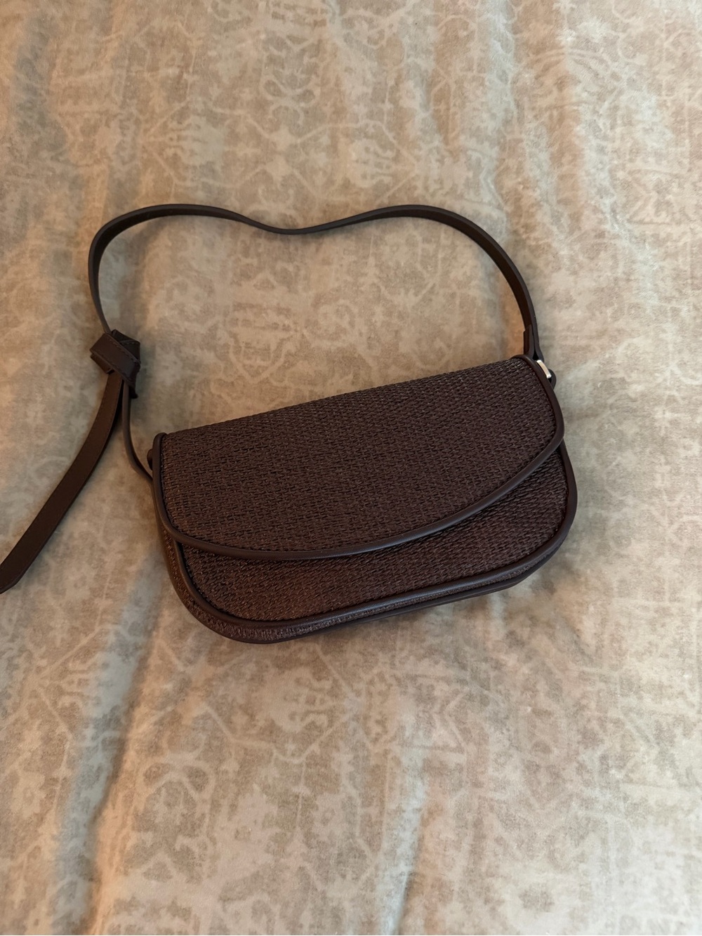 Zara Dark Brown Woven Bag